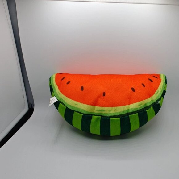 Funziez! Watermelon Plush Decorative Throw Pillow - Novelty Mardi Gras Plush - Picture 2 of 6